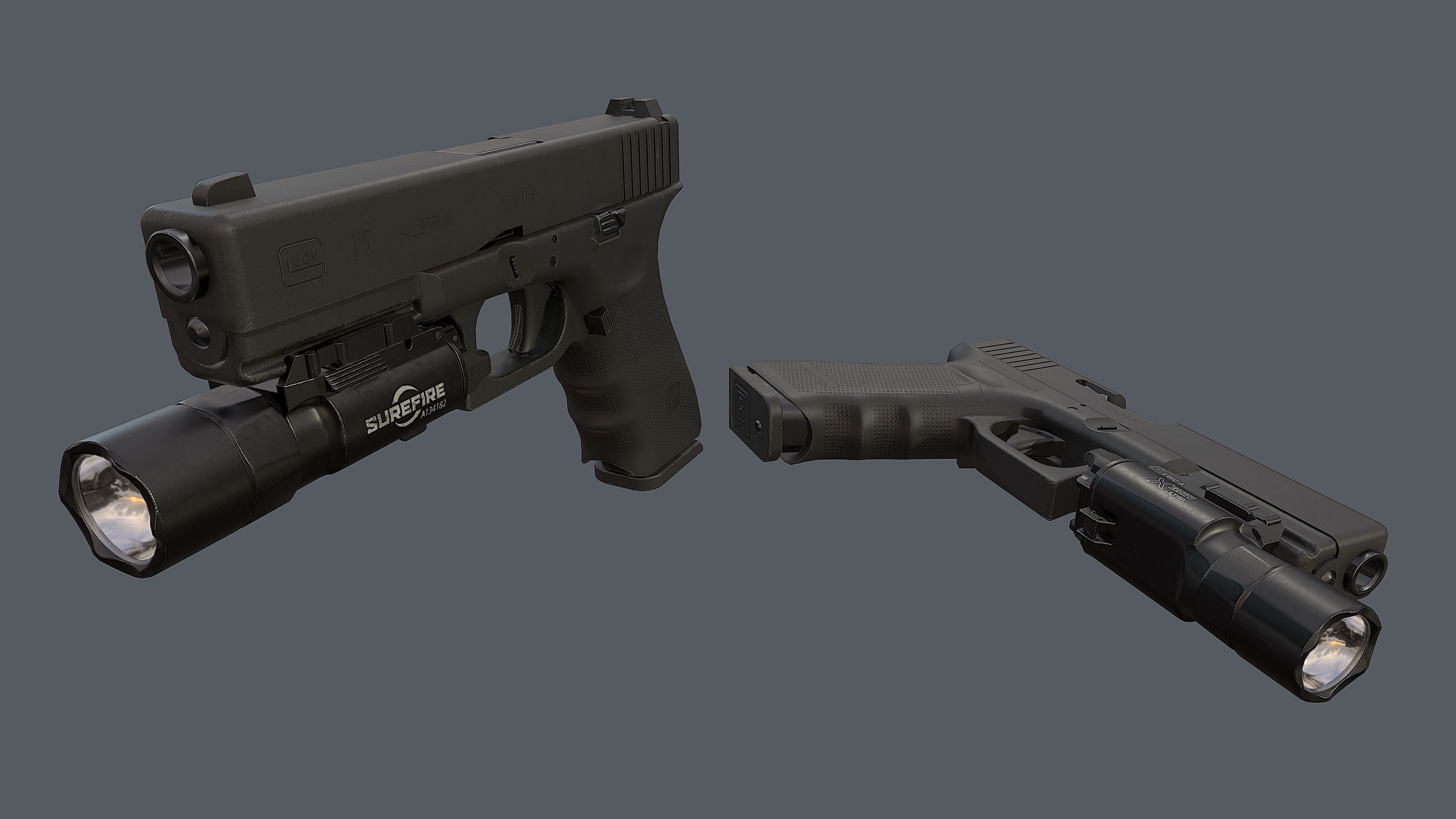 Weapon mounted light SureFire X300U-A Ultra Low-poly 3D model_17