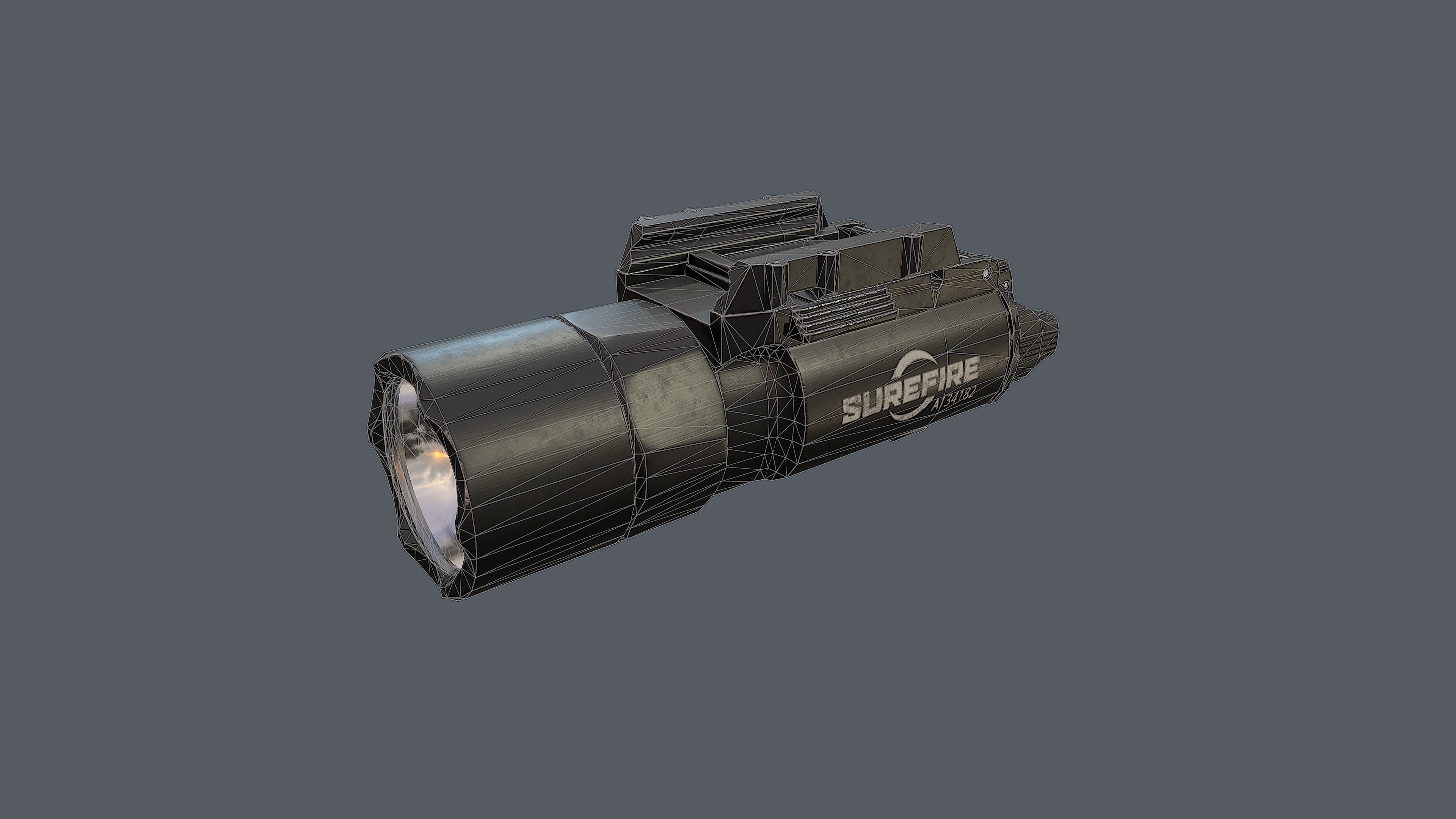 Weapon mounted light SureFire X300U-A Ultra Low-poly 3D model_3
