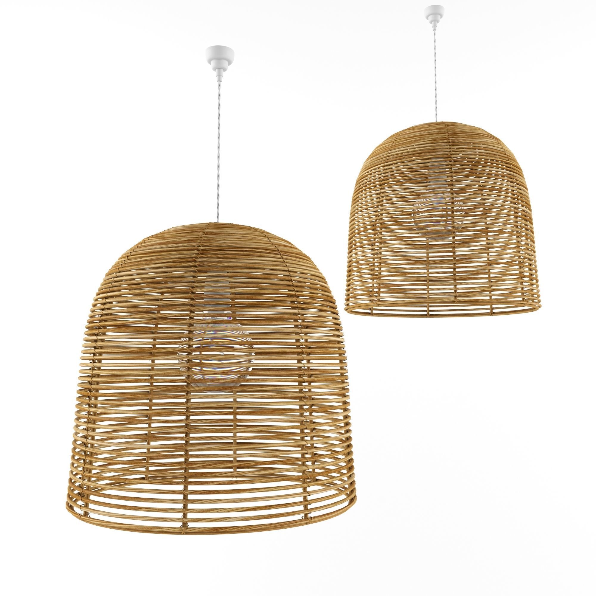 Lamp rattan bamboo outdoor 3D model_3