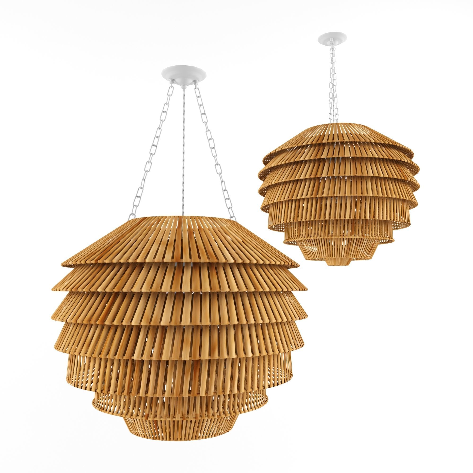 Lamp rattan bamboo outdoor 3D model_1