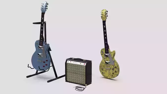 Les Paul ampli and stand