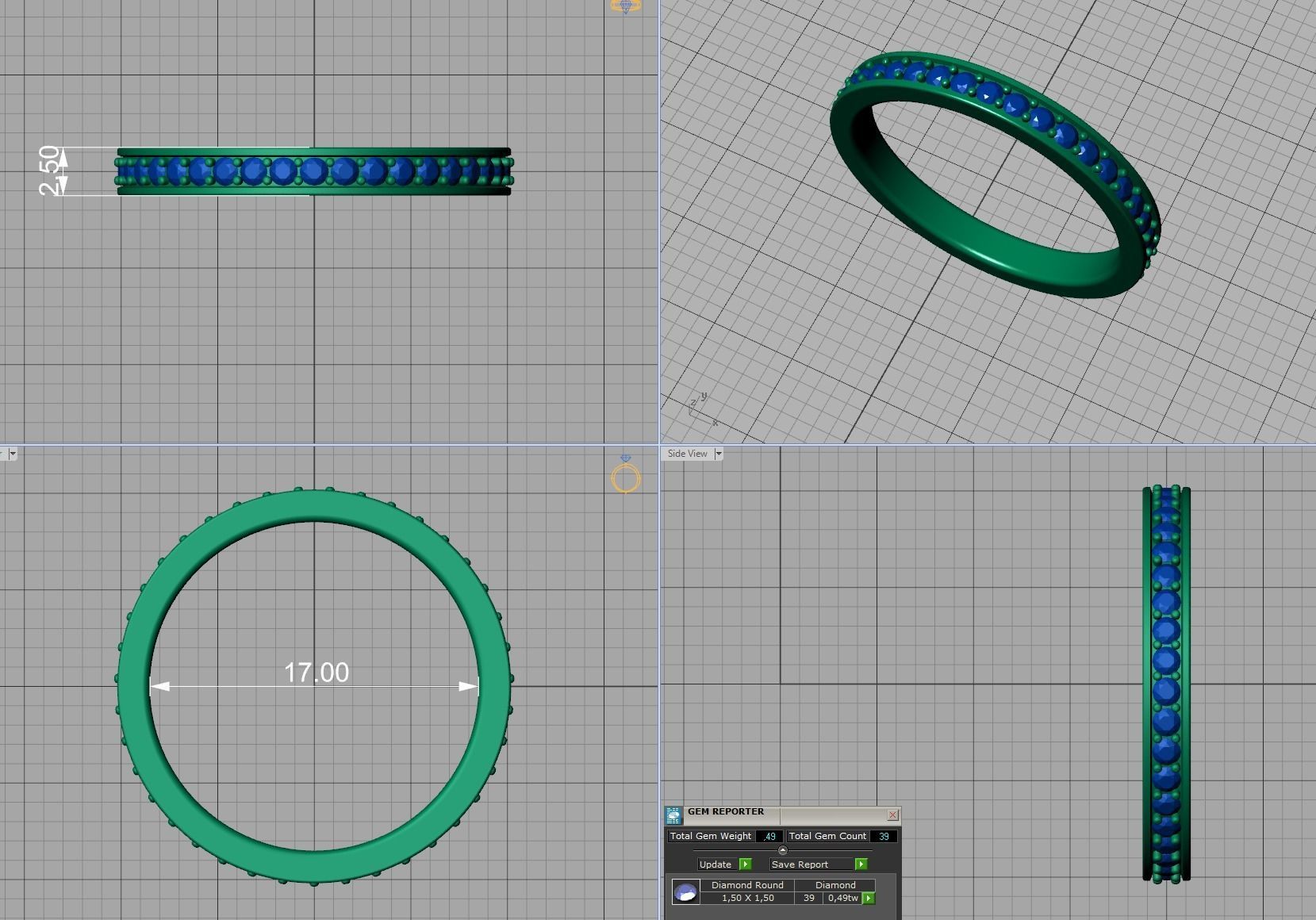 Eternity Diamond Wedding band 3d model 3D print model_16