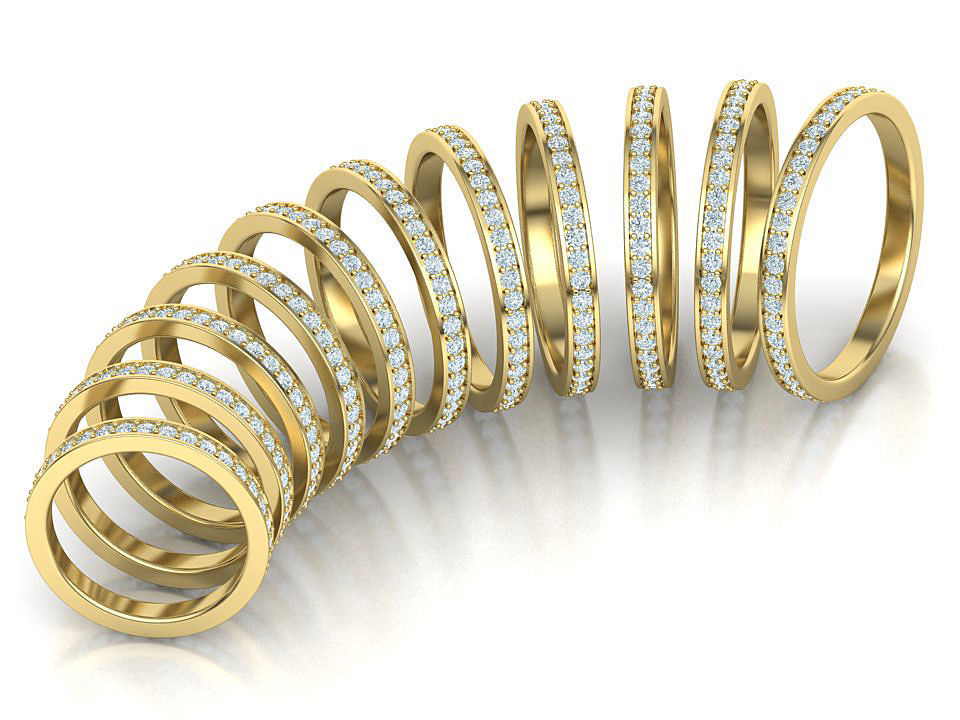 Eternity Diamond Wedding band 3d model 3D print model_2