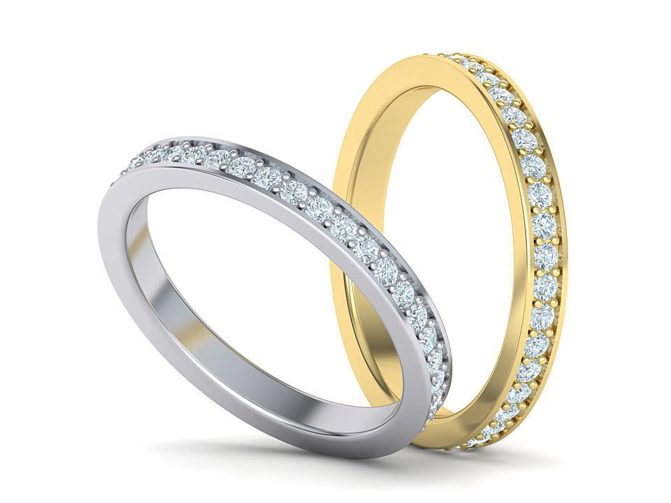 Eternity Diamond Wedding band 3d model 3D print model_3