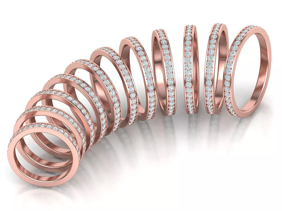 Eternity Diamond Wedding band 3d model 3D print model_0