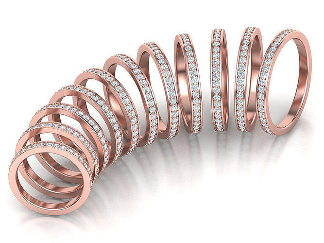 Eternity Diamond Wedding band 3d model 3D print model