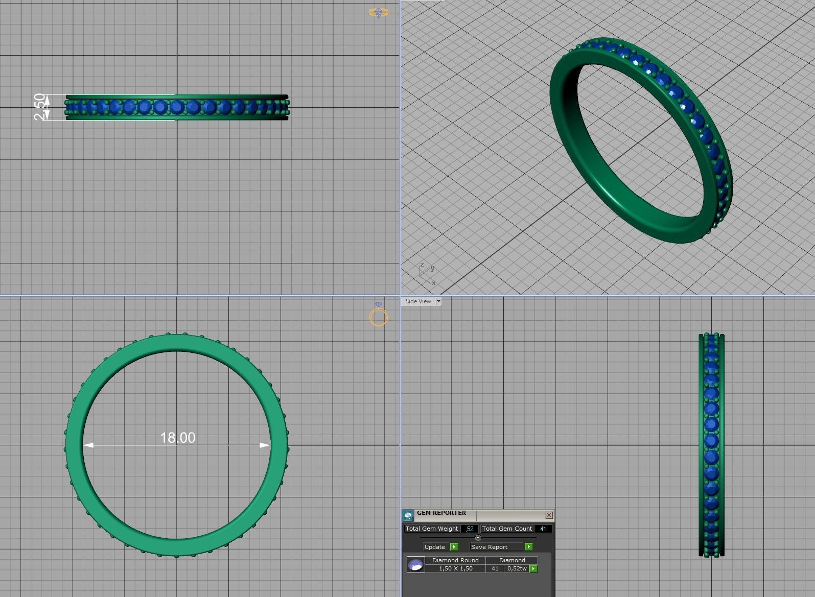 Eternity Diamond Wedding band 3d model 3D print model_18