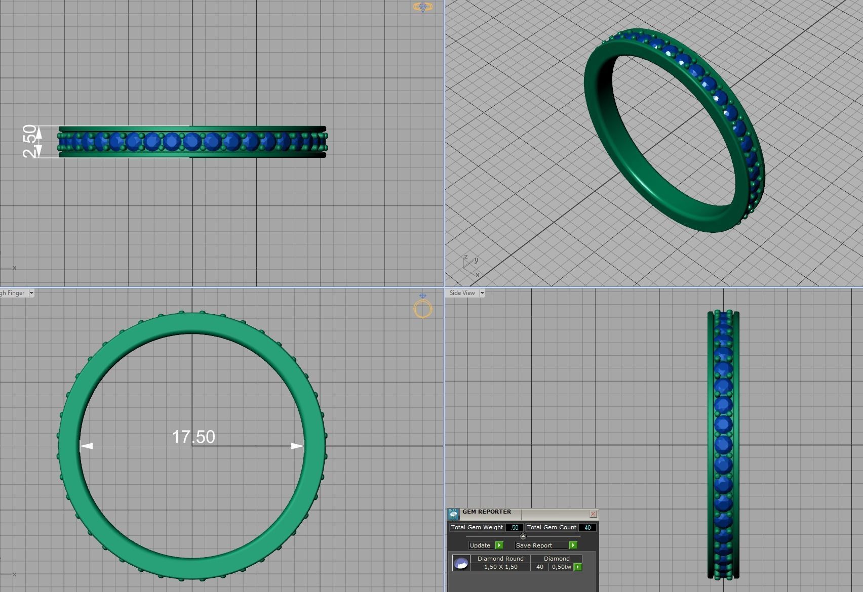 Eternity Diamond Wedding band 3d model 3D print model_17