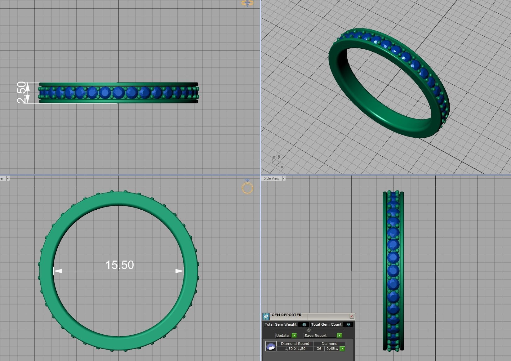 Eternity Diamond Wedding band 3d model 3D print model_13