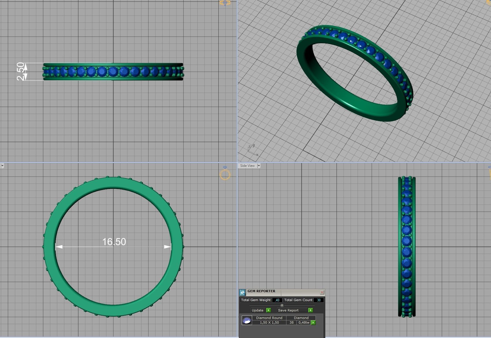 Eternity Diamond Wedding band 3d model 3D print model_15