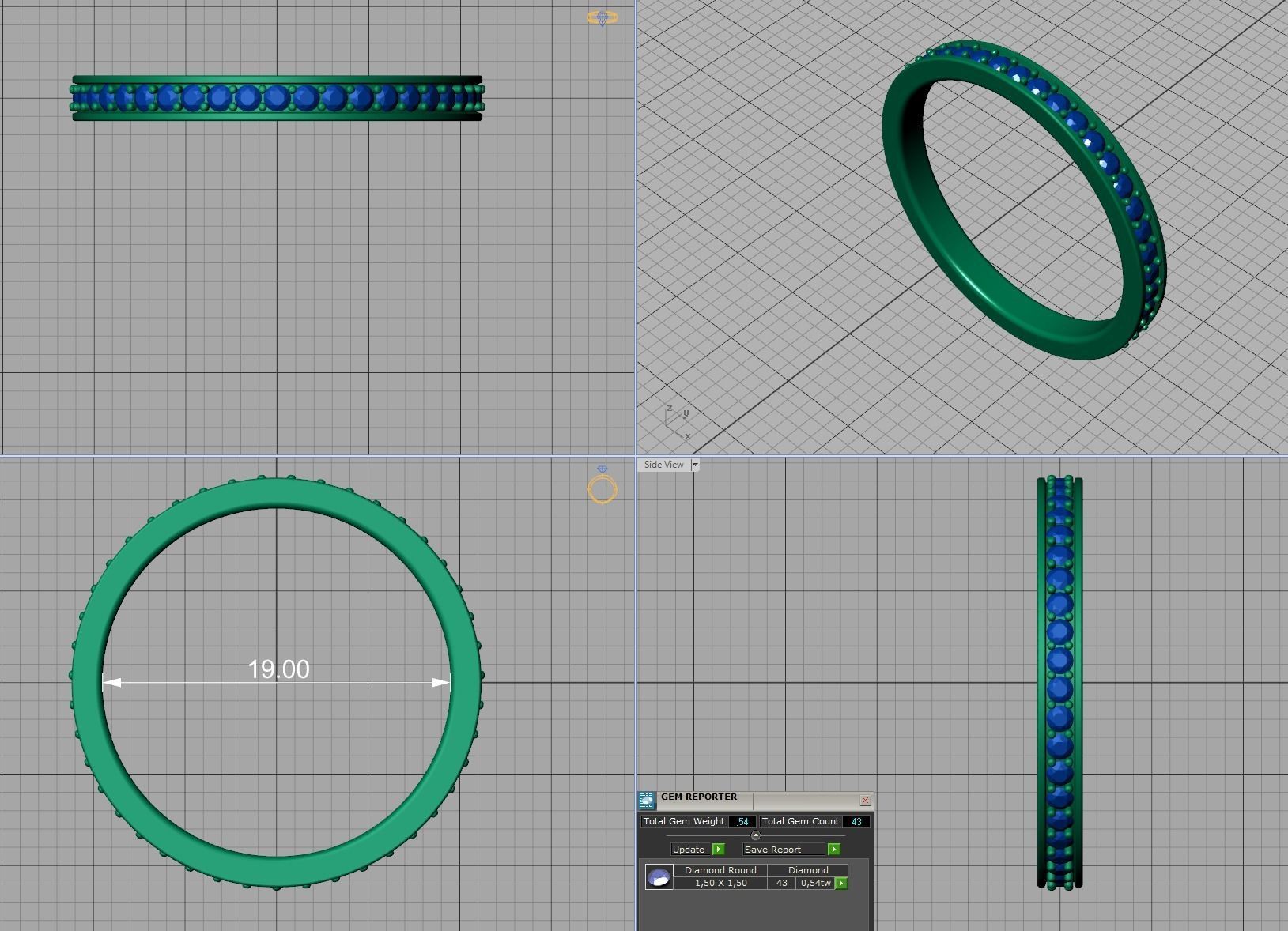 Eternity Diamond Wedding band 3d model 3D print model_20