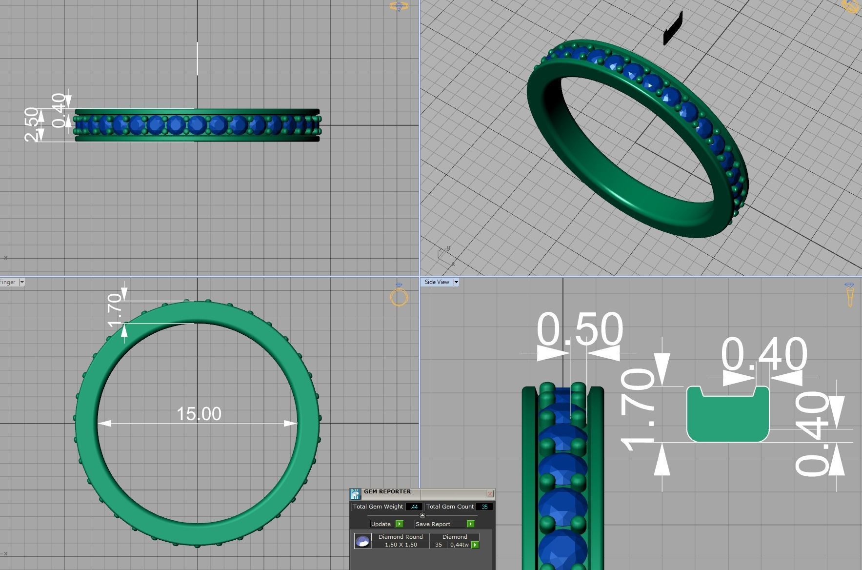 Eternity Diamond Wedding band 3d model 3D print model_7