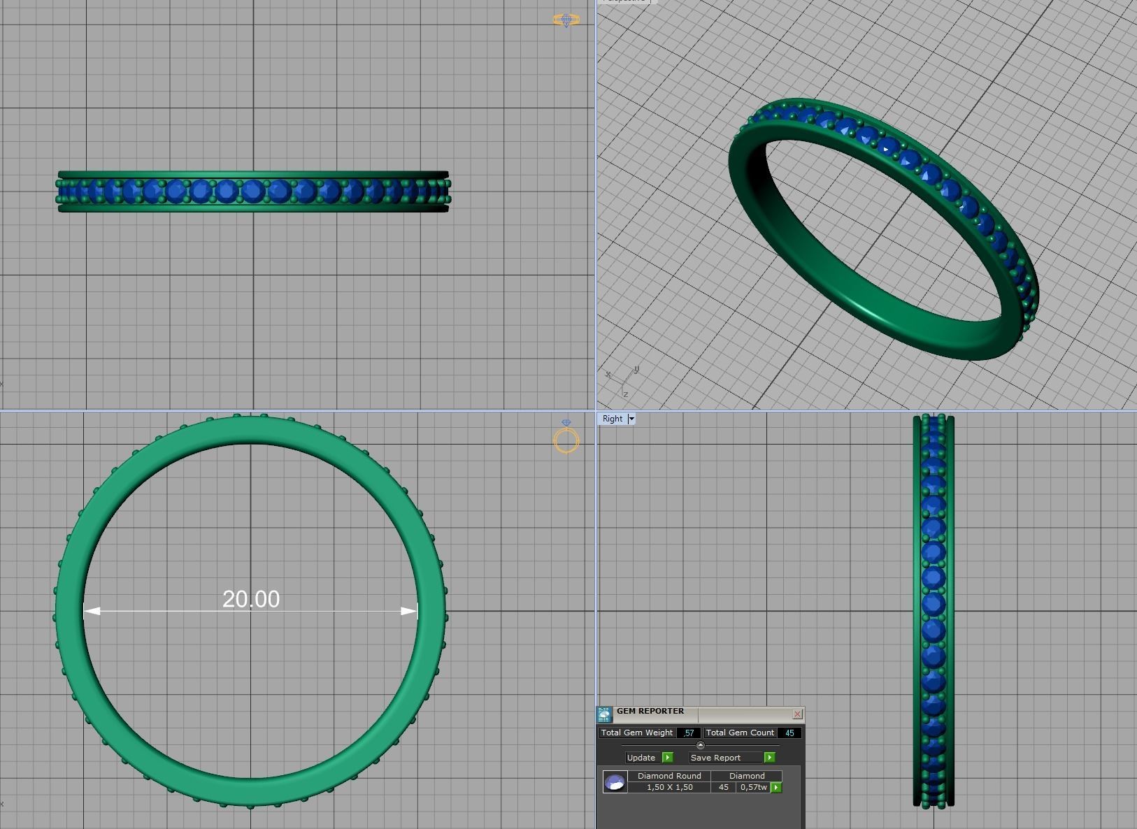 Eternity Diamond Wedding band 3d model 3D print model_9