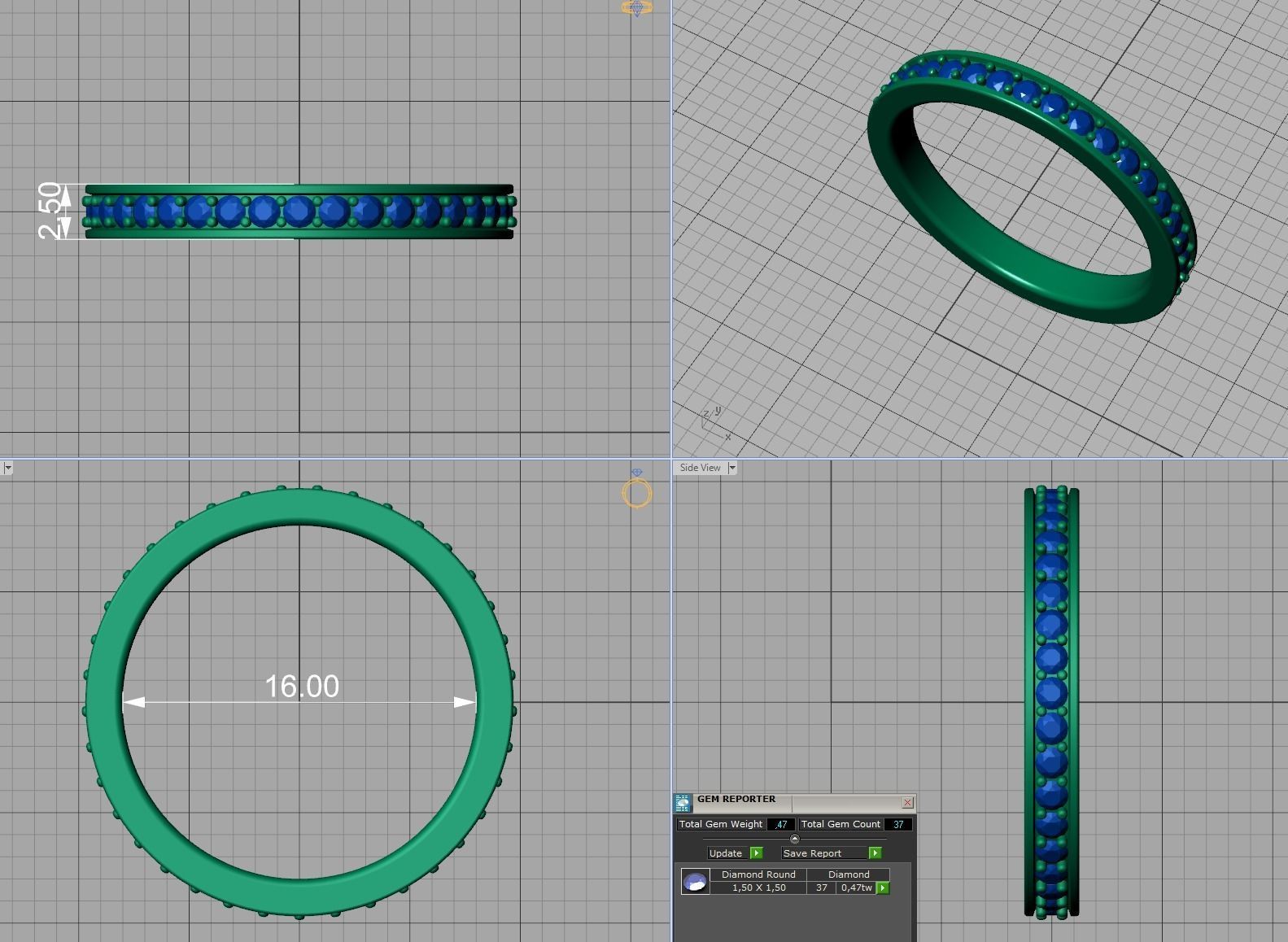 Eternity Diamond Wedding band 3d model 3D print model_14