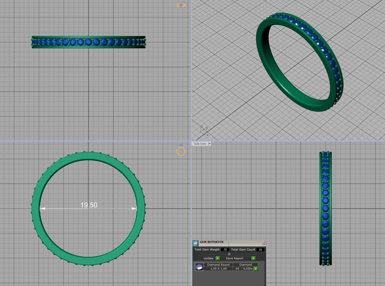 Eternity Diamond Wedding band 3d model 3D print model_8