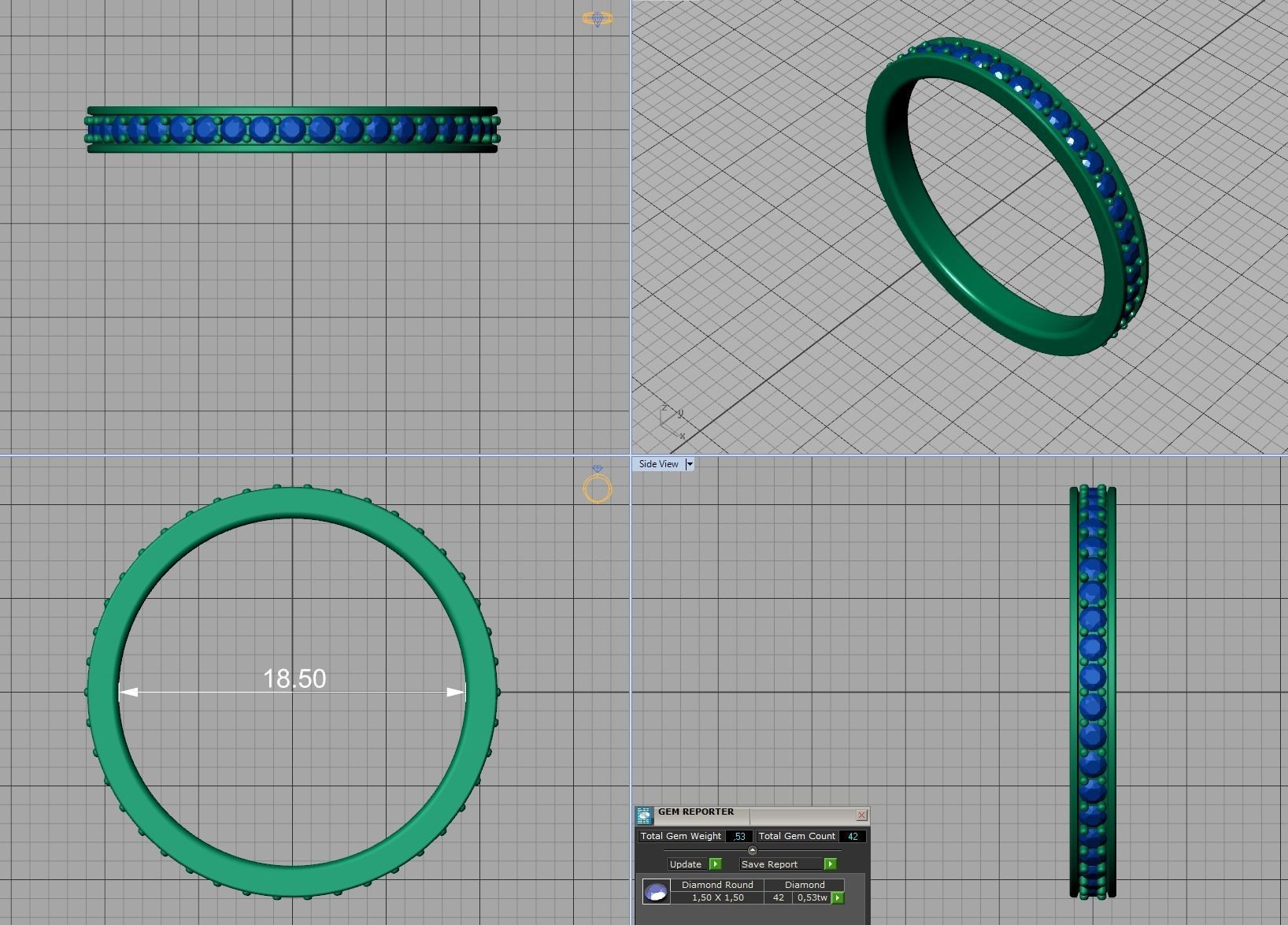 Eternity Diamond Wedding band 3d model 3D print model_19