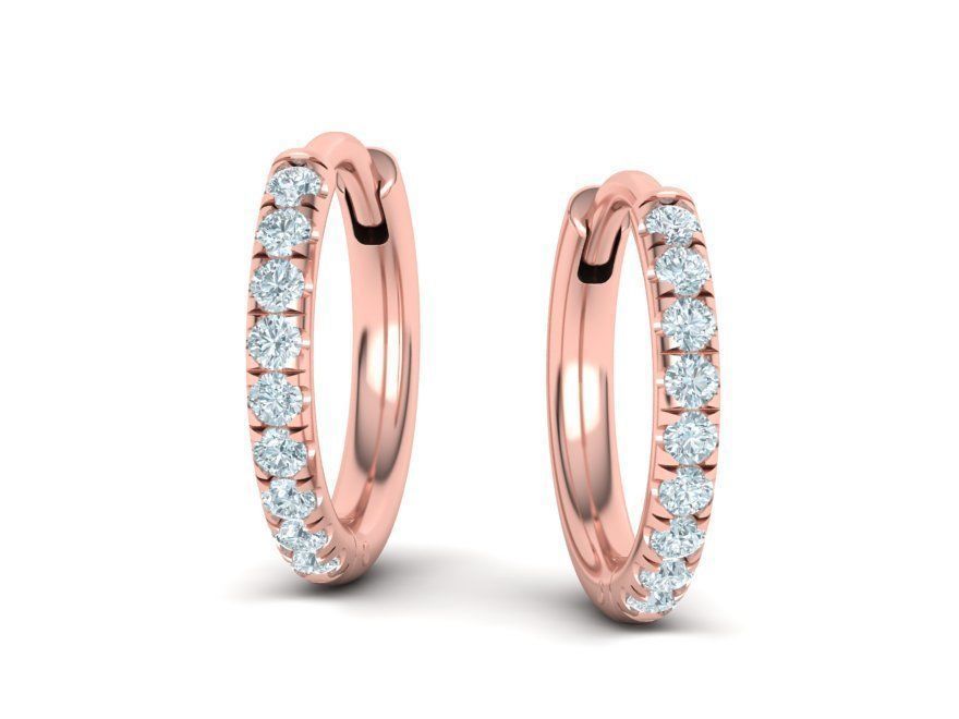 Hoop earrings French Pave setting 3dmodel 3D print model_11