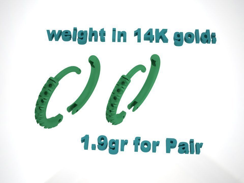 Hoop earrings French Pave setting 3dmodel 3D print model_5