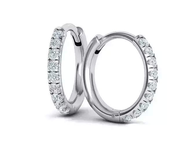 Hoop earrings French Pave setting 3dmodel 3D print model