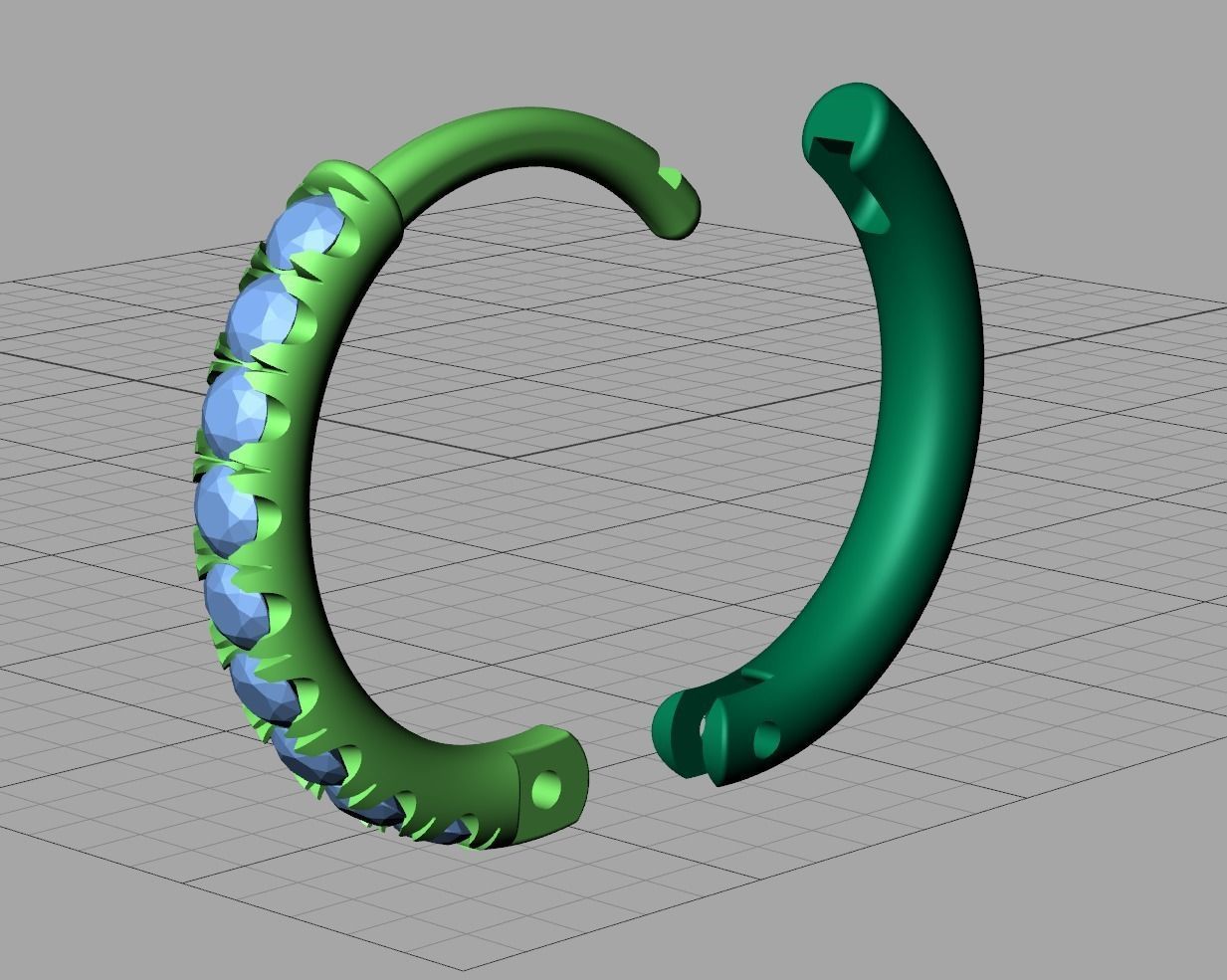 Hoop earrings French Pave setting 3dmodel 3D print model_17