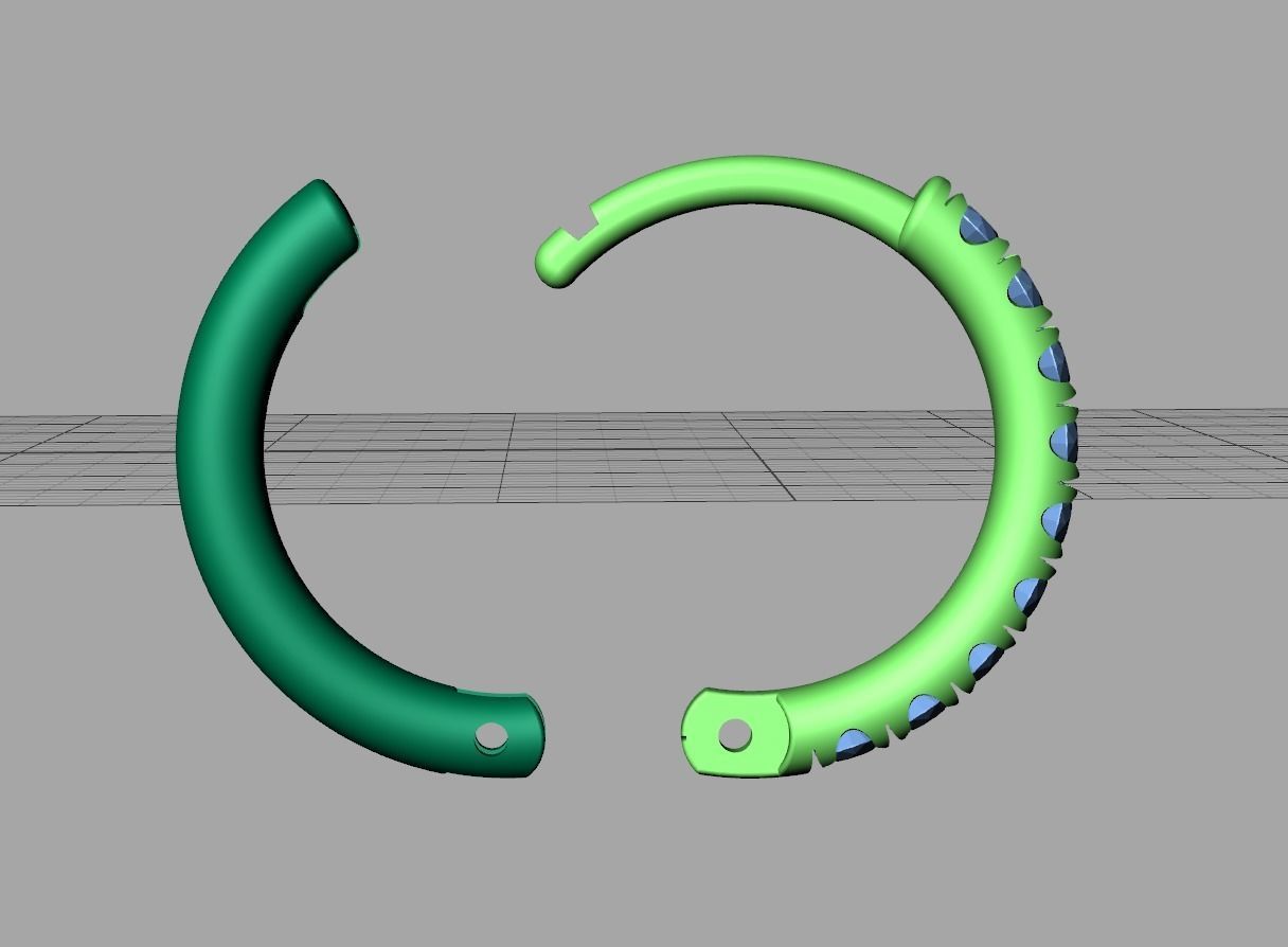 Hoop earrings French Pave setting 3dmodel 3D print model_16