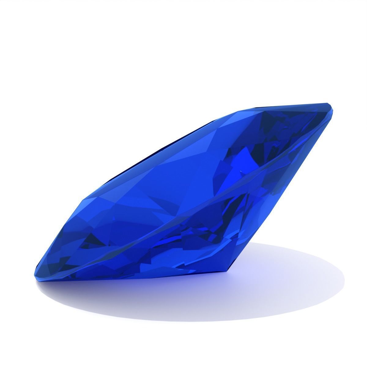 Sapphire Gem - Oval Cut 3D print model_1