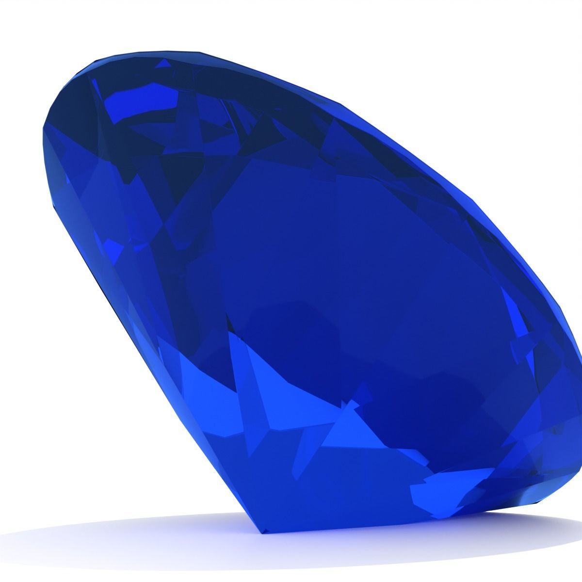 Sapphire Gem - Oval Cut 3D print model_3