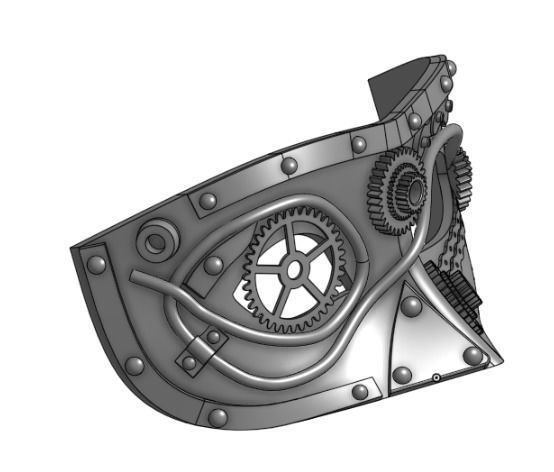 Mask steampunk face 3D model_2