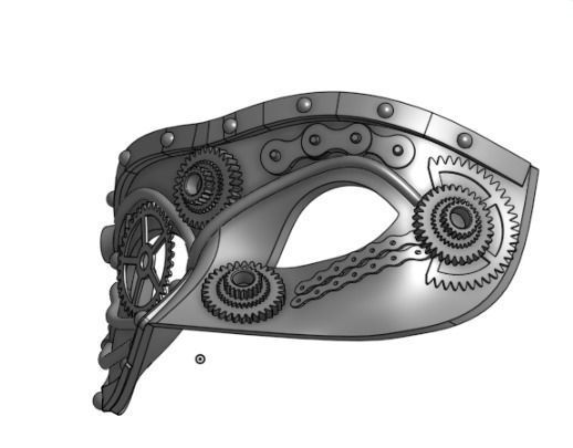 Mask steampunk face 3D model_1