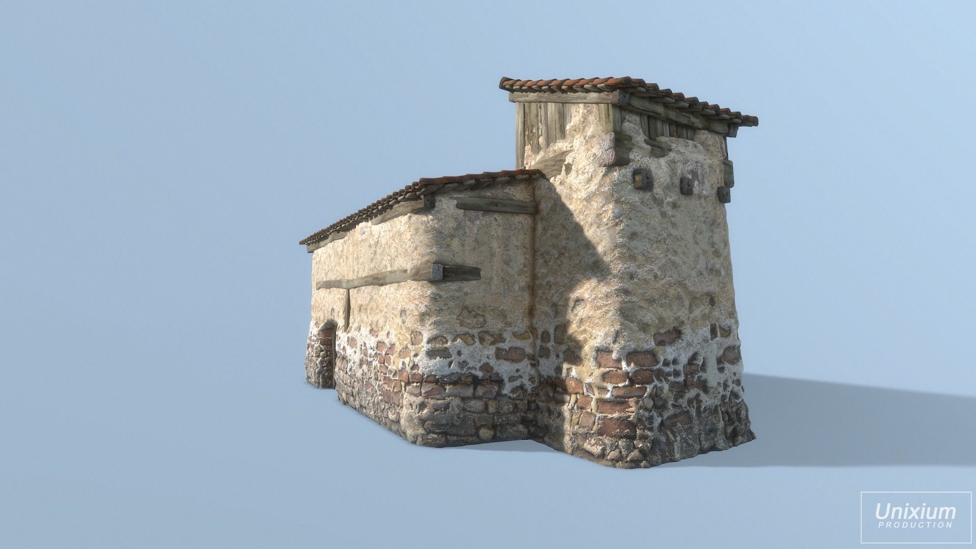Classic Age Greek House Low-poly 3D model_1