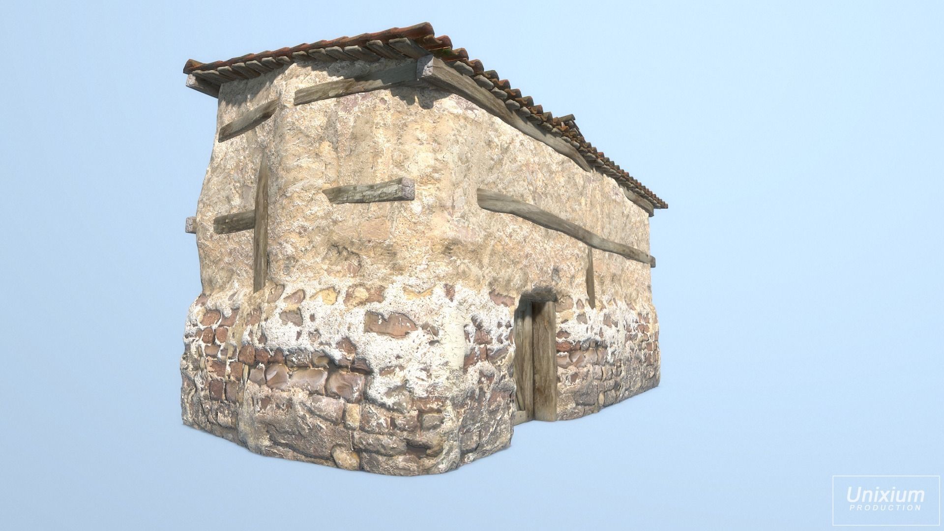 Classic Age Greek House Low-poly 3D model_6
