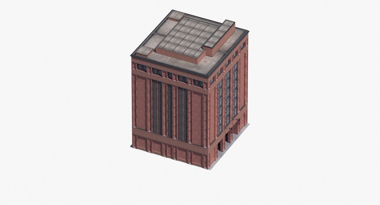 Office Library Building Low-poly 3D model_49