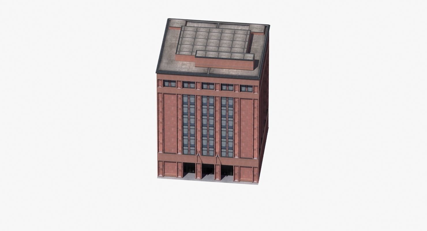 Office Library Building Low-poly 3D model_48