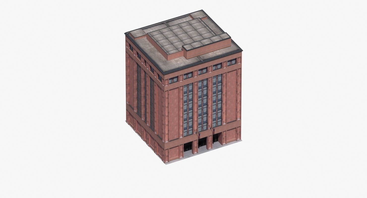 Office Library Building Low-poly 3D model_51