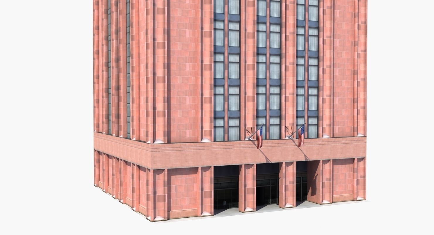Office Library Building Low-poly 3D model_12