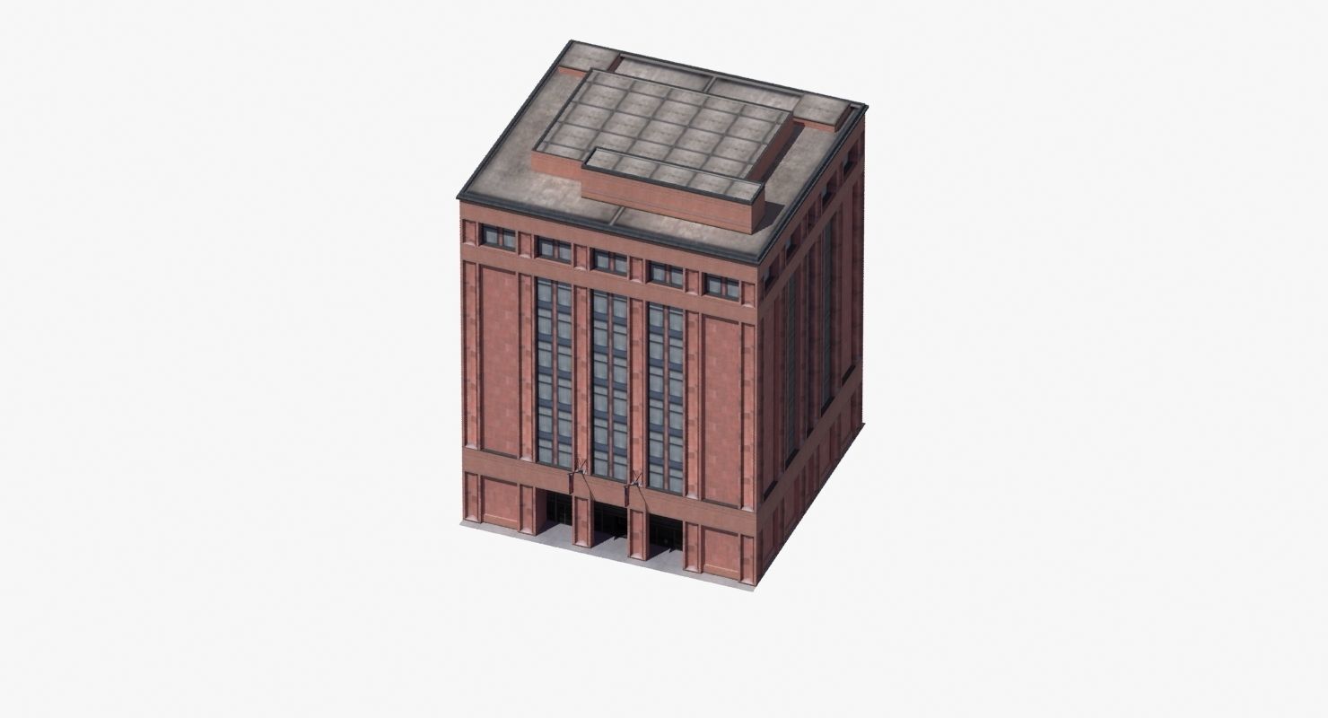 Office Library Building Low-poly 3D model_41