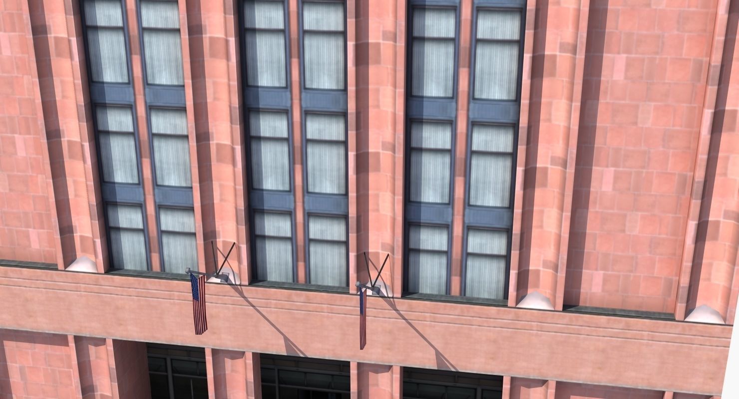 Office Library Building Low-poly 3D model_11