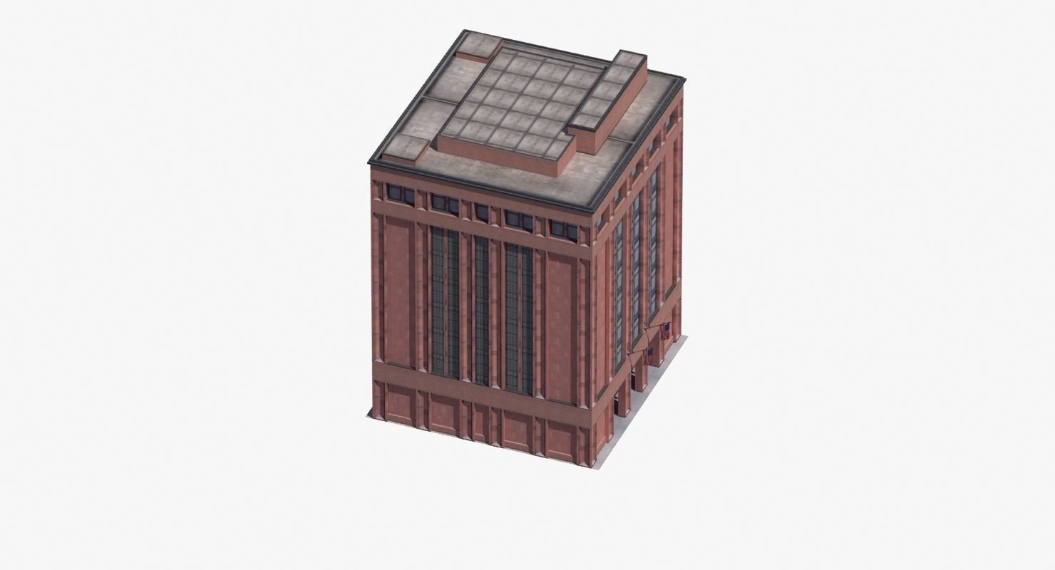Office Library Building Low-poly 3D model_36