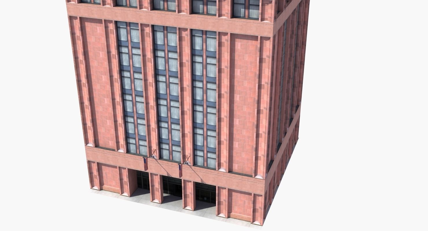 Office Library Building Low-poly 3D model_22