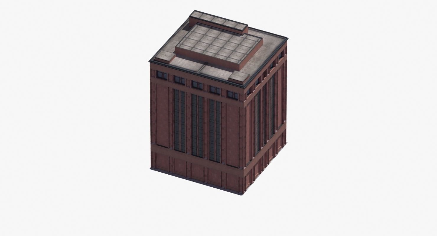 Office Library Building Low-poly 3D model_52