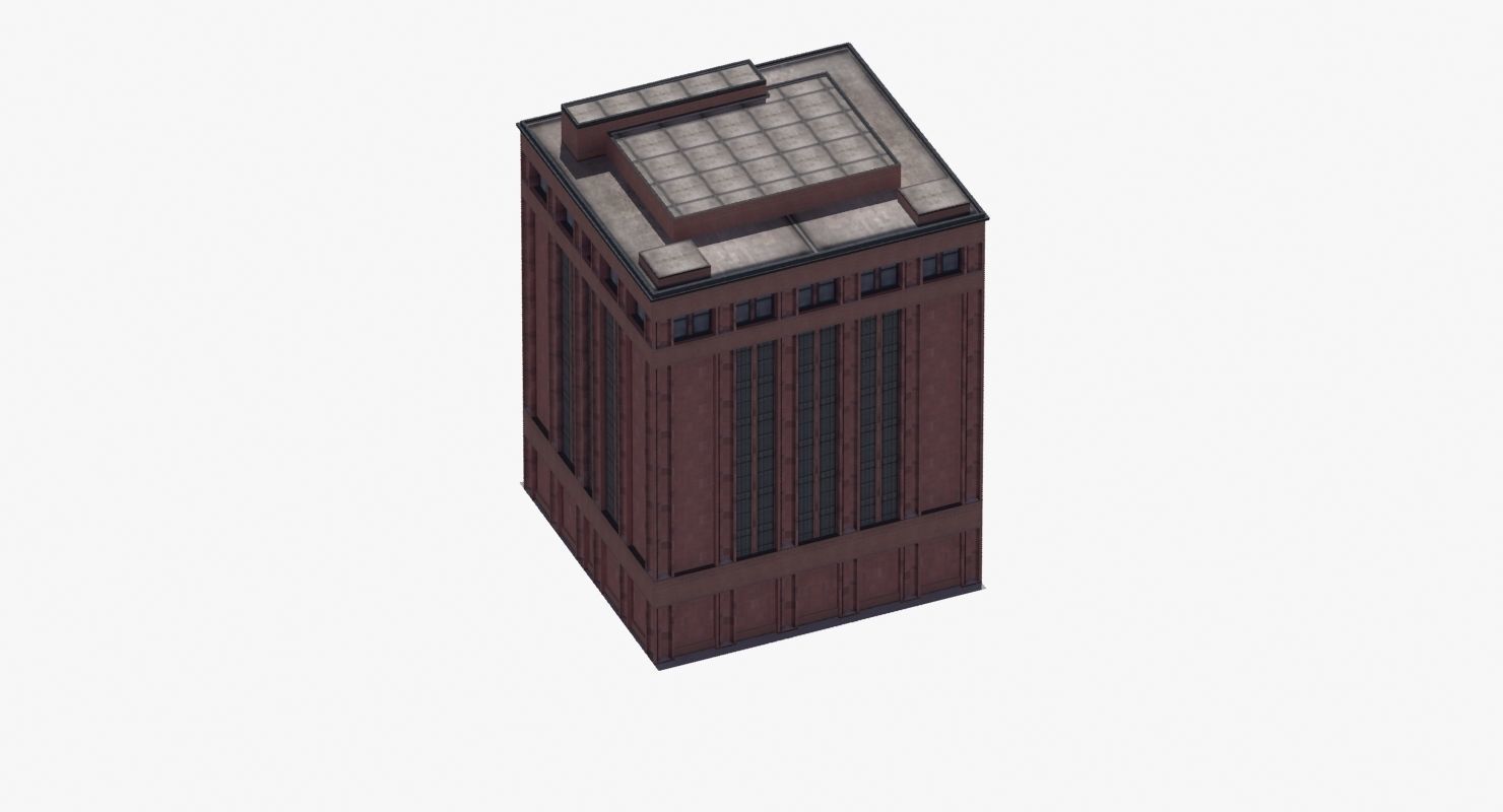Office Library Building Low-poly 3D model_47