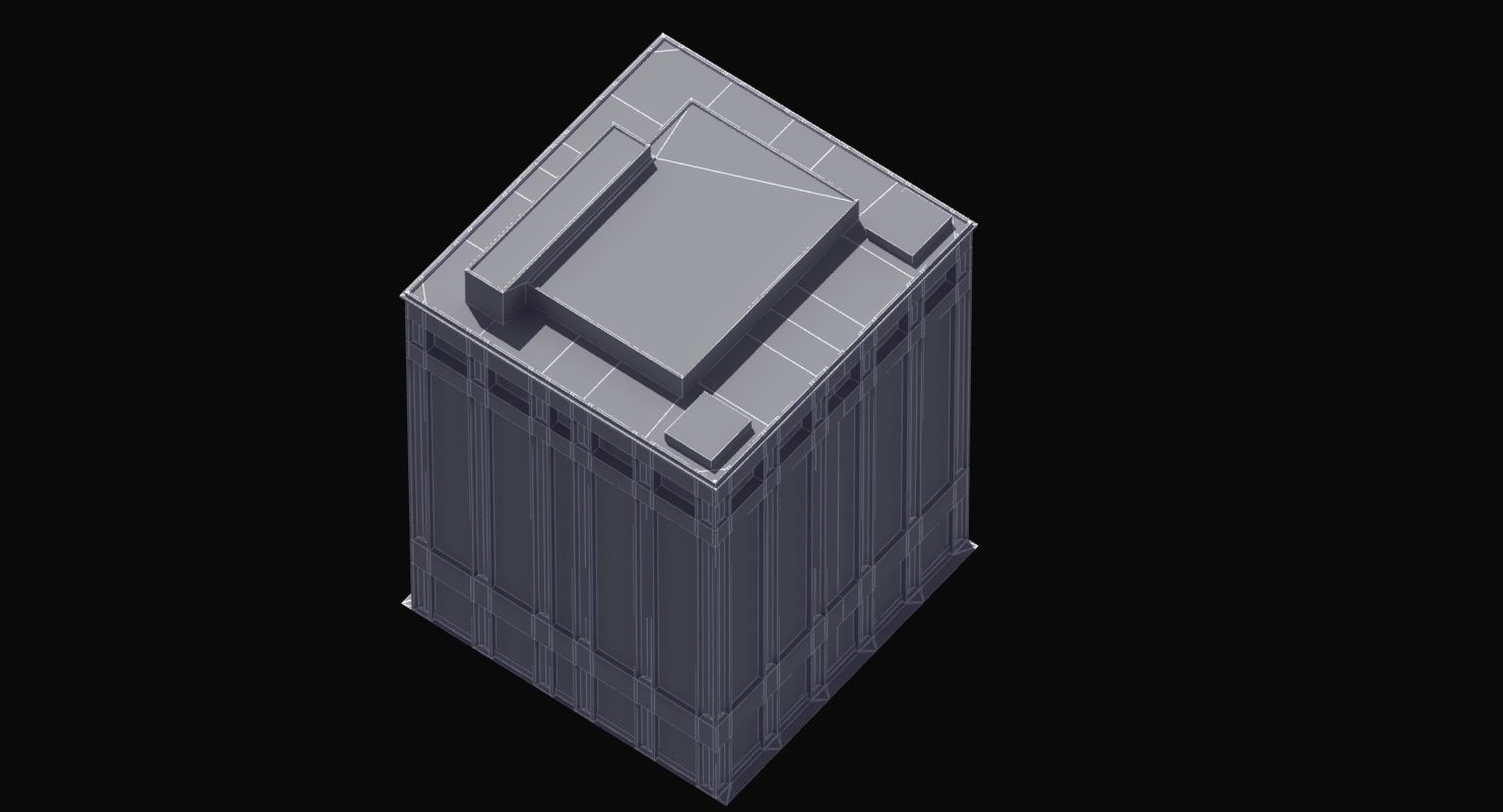 Office Library Building Low-poly 3D model_17