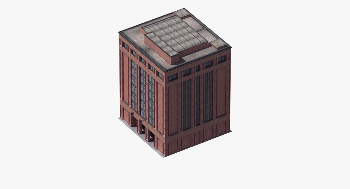 Office Library Building Low-poly 3D model_40