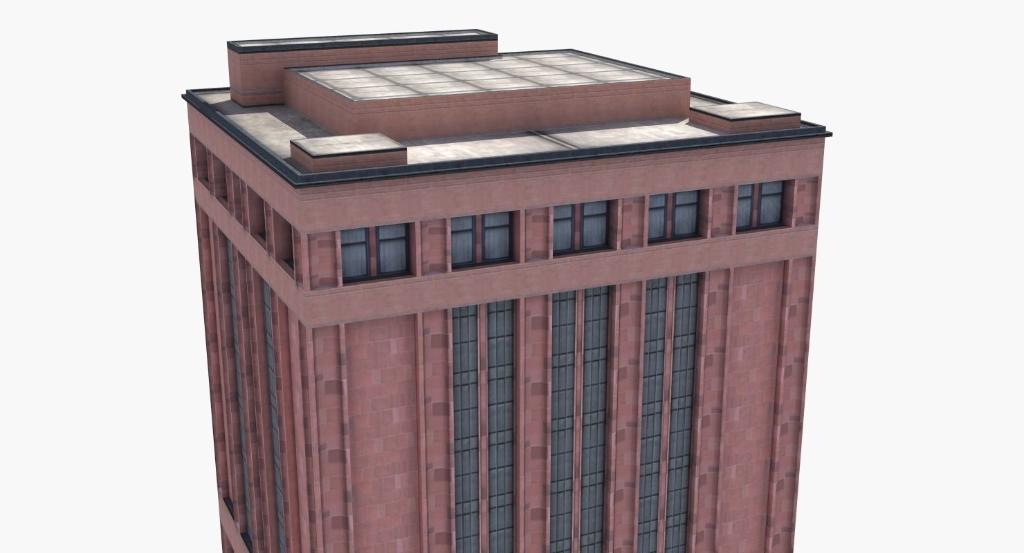 Office Library Building Low-poly 3D model_8