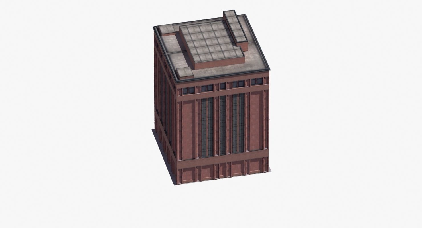 Office Library Building Low-poly 3D model_37