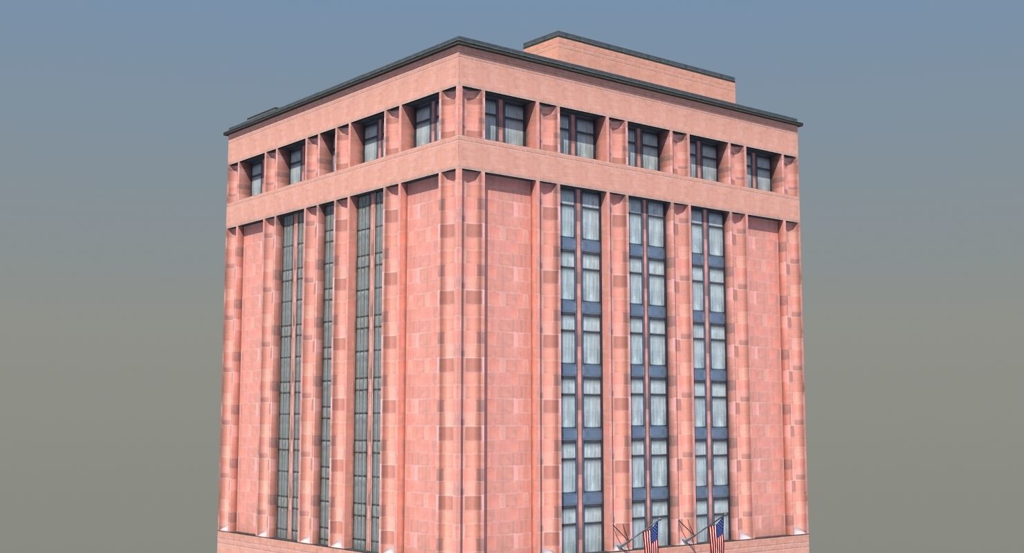 Office Library Building Low-poly 3D model_15