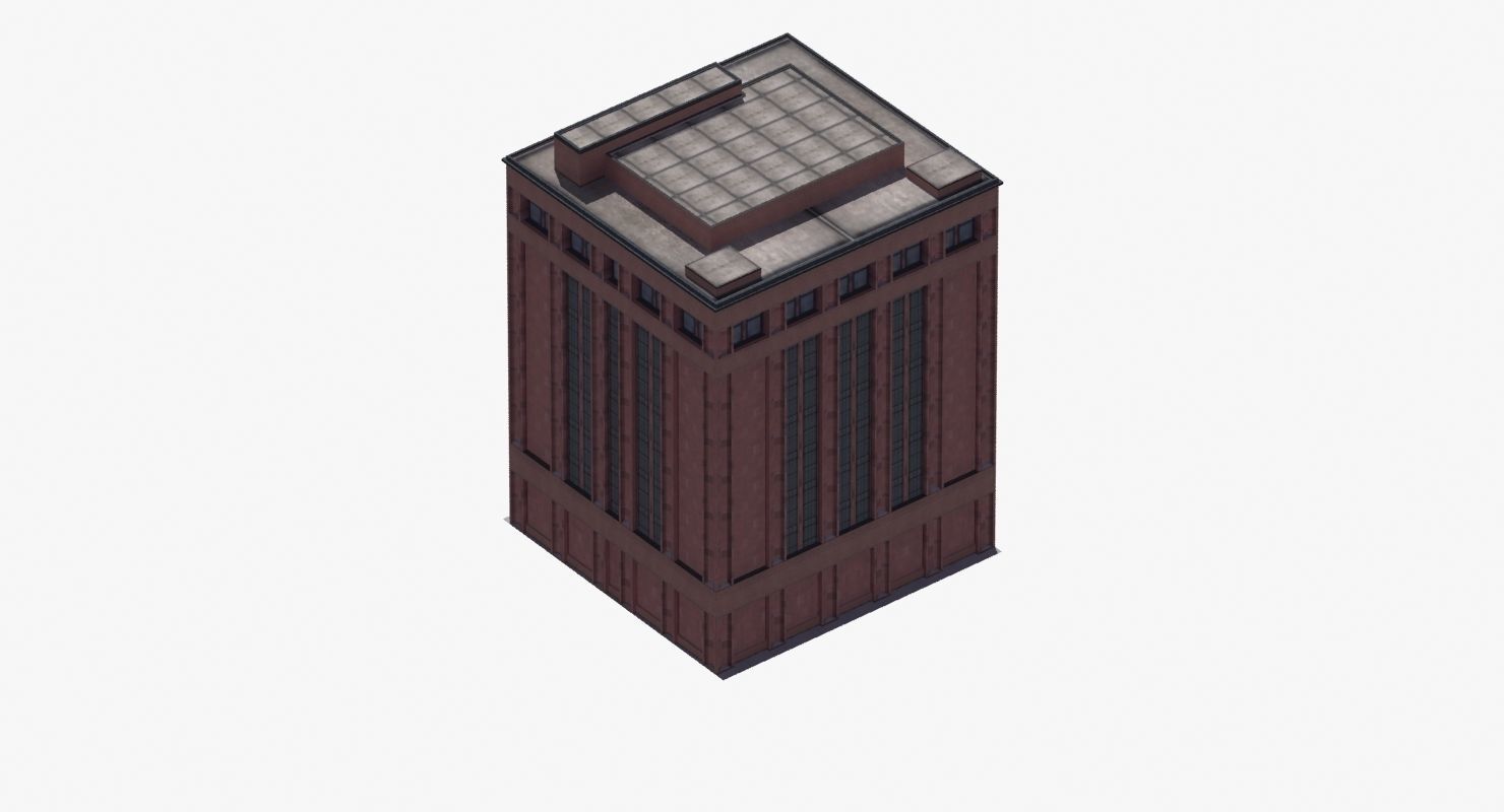 Office Library Building Low-poly 3D model_29