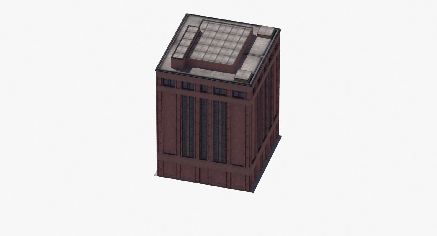 Office Library Building Low-poly 3D model_30