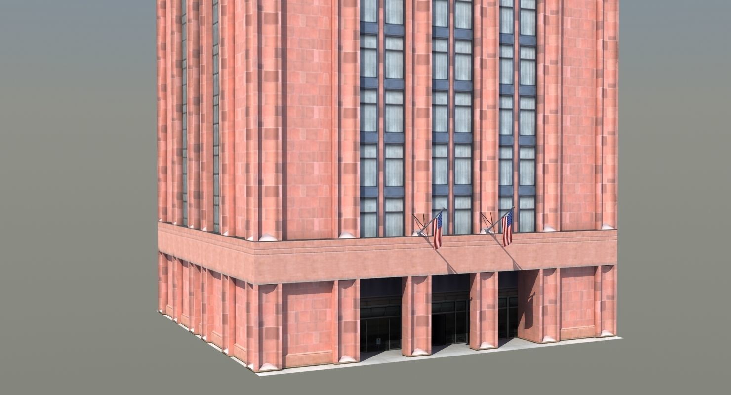 Office Library Building Low-poly 3D model_5