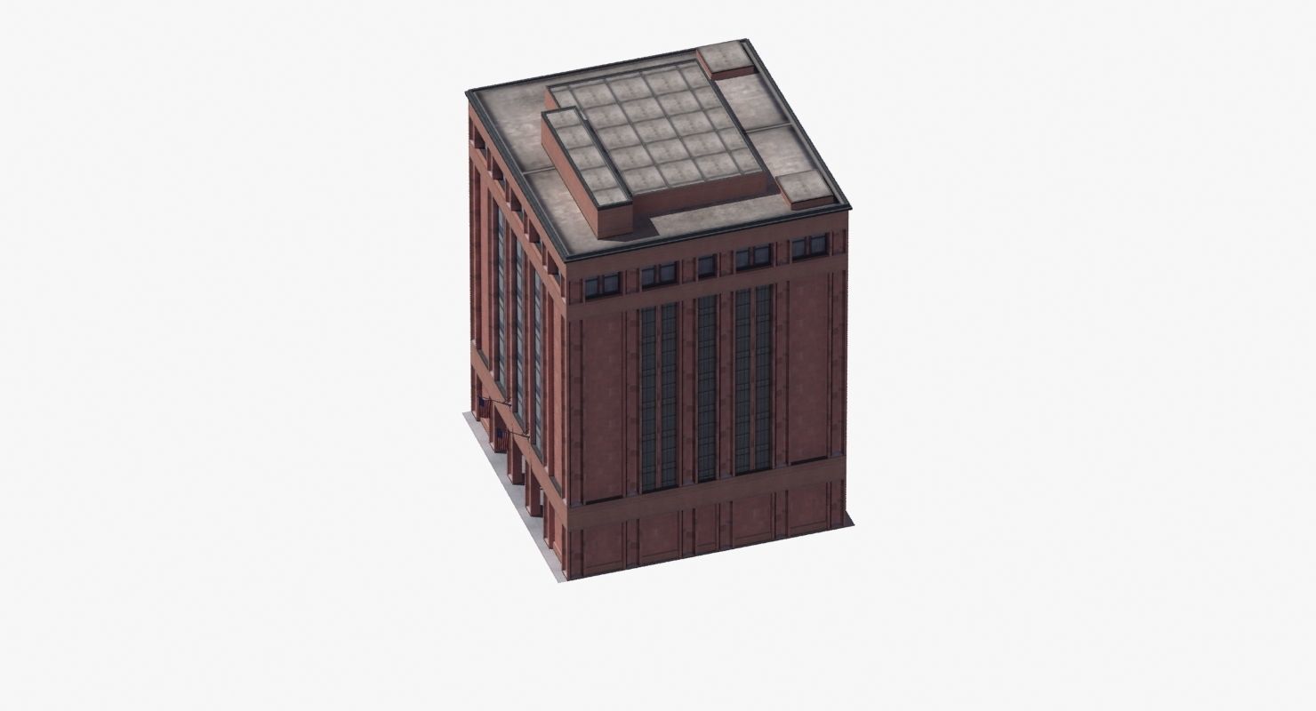 Office Library Building Low-poly 3D model_32